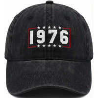 50th Birthday Washed Cotton Baseball Cap Vintage 1976 50 Years Old Birthday Stars And Stripes