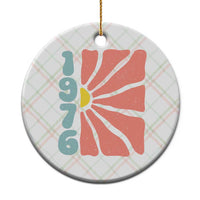 50th Birthday Ceramic Ornament Vintage 1976 Boho Flowers 50 Years Old Birthday