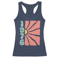 50th Birthday Racerback Tank Top Vintage 1976 Boho Flowers 50 Years Old Birthday