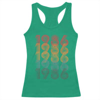 40th Birthday Racerback Tank Top Vintage 1986 Retro 40 Years Old Birthday