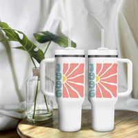 30th Birthday Tumbler With Handle Vintage 1996 Boho Flowers 30 Years Old Birthday