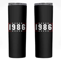 40th Birthday Skinny Tumbler Vintage 1986 40 Years Old Birthday Stars And Stripes