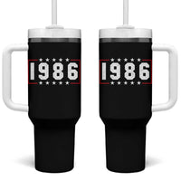 40th Birthday Tumbler With Handle Vintage 1986 40 Years Old Birthday Stars And Stripes