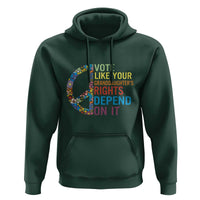 Vote Like Your Granddaughter's Rights Depend On It Hoodie Boho Floral Peace Sign - Wonder Print Shop
