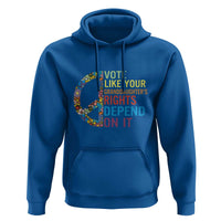 Vote Like Your Granddaughter's Rights Depend On It Hoodie Boho Floral Peace Sign - Wonder Print Shop