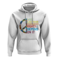 Vote Like Your Granddaughter's Rights Depend On It Hoodie Boho Floral Peace Sign - Wonder Print Shop