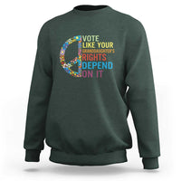 Vote Like Your Granddaughter's Rights Depend On It Sweatshirt Boho Floral Peace Sign - Wonder Print Shop