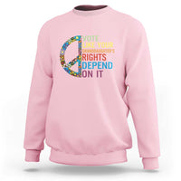 Vote Like Your Granddaughter's Rights Depend On It Sweatshirt Boho Floral Peace Sign - Wonder Print Shop