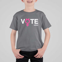 Funny Vote 2024 T Shirt For Kid Cat Woman Sign Harris President 2024 - Wonder Print Shop