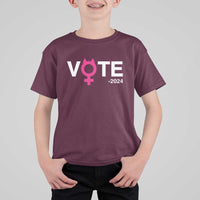 Funny Vote 2024 T Shirt For Kid Cat Woman Sign Harris President 2024 - Wonder Print Shop