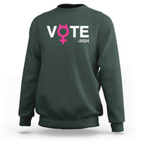 Funny Vote 2024 Sweatshirt Cat Woman Sign Harris President 2024 - Wonder Print Shop