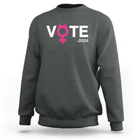 Funny Vote 2024 Sweatshirt Cat Woman Sign Harris President 2024 - Wonder Print Shop