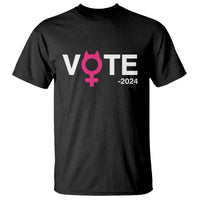Funny Vote 2024 T Shirt Cat Woman Sign Harris President 2024 - Wonder Print Shop