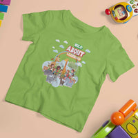 Wild About Learning T Shirt For Kid Back To School Zoo Animals Student Rainbow - Wonder Print Shop