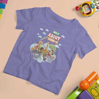 Wild About Learning T Shirt For Kid Back To School Zoo Animals Student Rainbow - Wonder Print Shop