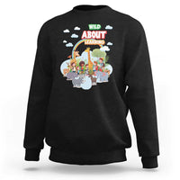 Wild About Learning Sweatshirt Back To School Zoo Animals Student Rainbow - Wonder Print Shop