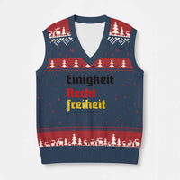 German Heritage V-Neck Knit Sweater Vest Einigkeit Recht Freiheit Germany Flag - Wonder Print Shop