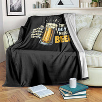 Funny This Guy Needs A Beer Throw Blanket Beer Drinking Skeleton Hand - Wonder Print Shop