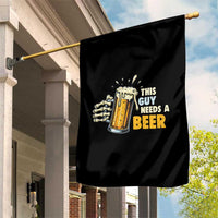 Funny This Guy Needs A Beer Garden Flag Beer Drinking Skeleton Hand - Wonder Print Shop