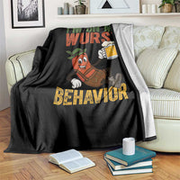 Funny I Am On My Wurst Behavior Throw Blanket German Oktoberfest Sausage - Wonder Print Shop
