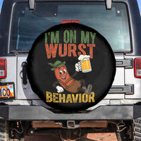 Funny I Am On My Wurst Behavior Spare Tire Cover German Oktoberfest Sausage - Wonder Print Shop