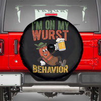 Funny I Am On My Wurst Behavior Spare Tire Cover German Oktoberfest Sausage - Wonder Print Shop
