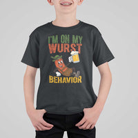 Funny I Am On My Wurst Behavior T Shirt For Kid German Oktoberfest Sausage - Wonder Print Shop