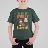 Funny I Am On My Wurst Behavior T Shirt For Kid German Oktoberfest Sausage - Wonder Print Shop