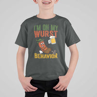 Funny I Am On My Wurst Behavior T Shirt For Kid German Oktoberfest Sausage - Wonder Print Shop