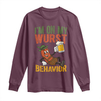Funny I Am On My Wurst Behavior Long Sleeve Shirt German Oktoberfest Sausage - Wonder Print Shop