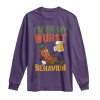 Funny I Am On My Wurst Behavior Long Sleeve Shirt German Oktoberfest Sausage - Wonder Print Shop