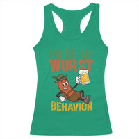 Funny I Am On My Wurst Behavior Racerback Tank Top German Oktoberfest Sausage - Wonder Print Shop