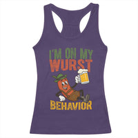 Funny I Am On My Wurst Behavior Racerback Tank Top German Oktoberfest Sausage - Wonder Print Shop