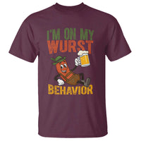 Funny I Am On My Wurst Behavior T Shirt German Oktoberfest Sausage - Wonder Print Shop