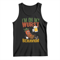 Funny I Am On My Wurst Behavior Tank Top German Oktoberfest Sausage - Wonder Print Shop