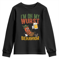 Funny I Am On My Wurst Behavior Youth Sweatshirt German Oktoberfest Sausage - Wonder Print Shop