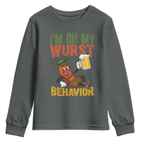 Funny I Am On My Wurst Behavior Youth Sweatshirt German Oktoberfest Sausage - Wonder Print Shop