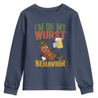 Funny I Am On My Wurst Behavior Youth Sweatshirt German Oktoberfest Sausage - Wonder Print Shop