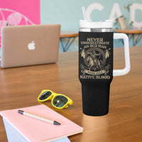 Never Underestimate An Old Man Who Has Native Blood Tumbler With Handle Native American Warrior - Wonder Print Shop