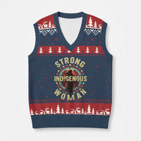 Strong Indigenous Woman Empowerment V-Neck Knit Sweater Vest Native American - Wonder Print Shop
