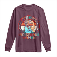 Strong Indigenous Woman MMIW Awareness Long Sleeve Shirt Native American - Wonder Print Shop