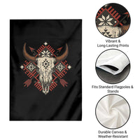 Native American Longhorn Bull Skull Tribal Arrows Garden Flag - Wonder Print Shop