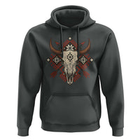 Native American Longhorn Bull Skull Tribal Arrows Hoodie - Wonder Print Shop