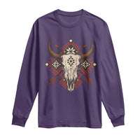 Native American Longhorn Bull Skull Tribal Arrows Long Sleeve Shirt - Wonder Print Shop