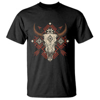 Native American Longhorn Bull Skull Tribal Arrows T Shirt - Wonder Print Shop