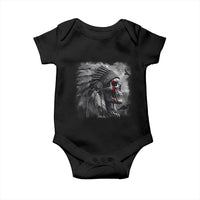 Native American Indian Chief Skull Headdress Crow Baby Onesie - Wonder Print Shop