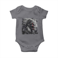 Native American Indian Chief Skull Headdress Crow Baby Onesie - Wonder Print Shop