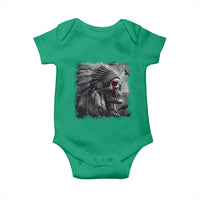 Native American Indian Chief Skull Headdress Crow Baby Onesie - Wonder Print Shop