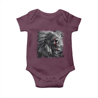 Native American Indian Chief Skull Headdress Crow Baby Onesie - Wonder Print Shop