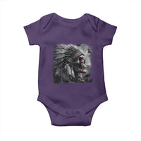 Native American Indian Chief Skull Headdress Crow Baby Onesie - Wonder Print Shop